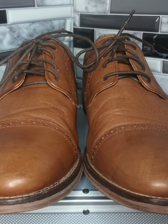 Johnston & Murphy Melton Mens US 10.5 Dress Shoes Tan Calf Skin Leather Cap Toe main image 16